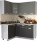 Миниатюра изображения товара Кухонный гарнитур Интерлиния Мила 12x17 (антрацит/серебро/опал светлый)