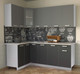 Миниатюра изображения товара Кухонный гарнитур Интерлиния Мила 12x21 (антрацит/серебро/опал светлый)
