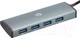 Миниатюра изображения товара USB-хаб Digma HUB-4U3.0-UC-G (серый)