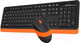 Миниатюра изображения товара Комплект клавиатура и мышь A4Tech Wireless Desktop Fstyler FG1010 (черный/оранжевый)