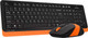 Миниатюра изображения товара Комплект клавиатура и мышь A4Tech Wireless Desktop Fstyler FG1010 (черный/оранжевый)