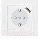 Миниатюра изображения товара Розетка EKF Basic Минск СП 1-м 16А / ERR16-028-100-USB (белый)