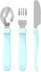 Миниатюра изображения товара Набор столовых приборов Twistshake Learn Cutlery Stainless Steel 78210 (синий)