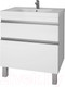 Миниатюра изображения товара Тумба под умывальник Dreja Grace Plus 70 c 2 ящиками (белый)