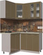 Миниатюра изображения товара Кухонный гарнитур Интерлиния Мила Пластик 1.2x1.5 (капучино глянец/опал светлый)
