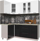 Миниатюра изображения товара Кухонный гарнитур Интерлиния Мила Пластик 1.2x2.0 (черный глянец/белый глянец/опал светлый)
