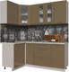 Миниатюра изображения товара Кухонный гарнитур Интерлиния Мила Пластик 1.2x1.9 (капучино глянец/опал светлый)