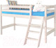 Миниатюра изображения товара Кровать-чердак детская Мебельград Соня вариант 12 (массив сосны белый)