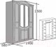 Миниатюра изображения товара Шкаф Мебельград Верона 4-х дверный 190x58x230 (капучино/кофе)