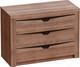 Миниатюра изображения товара Комод Мебельград Соренто с 3 ящиками (дуб стирлинг/кофе структурный матовый)
