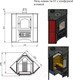 Миниатюра изображения товара Печь-камин Везувий ПК-01 (220) угловой с плитой (красный)