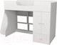 Миниатюра изображения товара Кровать-чердак детская Можга Капризун 2 со шкафом / Р446 (белый)