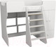 Миниатюра изображения товара Кровать-чердак детская Можга Капризун 2 со шкафом / Р446 (белый)