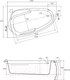 Миниатюра изображения товара Ванна акриловая Cersanit Joanna 150x95 L (с каркасом)