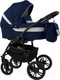 Миниатюра изображения товара Детская универсальная коляска Alis Alvaro 2 в 1 (Al 07 темно-синий/белая кожа)