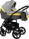 Миниатюра изображения товара Детская универсальная коляска Alis Alvaro 2 в 1 (Al 02, темно-серый/светло-серый/желтая кожа)