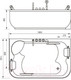 Миниатюра изображения товара Ванна акриловая Gemy G9085 K L 180x116 (с гидромассажем)