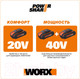 Миниатюра изображения товара Пила цепная аккумуляторная Worx WG384E.9