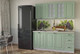Миниатюра изображения товара Кухонный гарнитур Интерлиния Мила Деко 1.8А (мята/травертин серый)