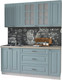 Миниатюра изображения товара Кухонный гарнитур Интерлиния Мила Деко 1.7Б (океан/травертин серый)