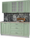 Миниатюра изображения товара Кухонный гарнитур Интерлиния Мила Деко 1.7Б (мята/травертин серый)