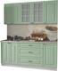 Миниатюра изображения товара Кухонный гарнитур Интерлиния Мила Деко 1.8 Б (мята/травертин серый)