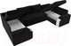 Миниатюра изображения товара Диван П-образный Лига Диванов Николь 105 / 102985 (велюр, черный)