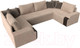 Миниатюра изображения товара Диван П-образный Лига Диванов Николь 105 / 102978 (велюр, бежевый)