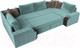 Миниатюра изображения товара Диван П-образный Лига Диванов Николь 105 / 102979 (велюр, бирюзовый)