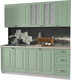 Миниатюра изображения товара Кухонный гарнитур Интерлиния Мила Деко 2.0 А (мята/травертин серый)