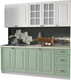 Миниатюра изображения товара Кухонный гарнитур Интерлиния Мила Деко 2.0 А (мята/белый/опал светлый)