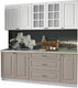 Миниатюра изображения товара Кухонный гарнитур Интерлиния Мила Деко 2.0 Б (белый/луна/травертин серый)