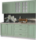 Миниатюра изображения товара Кухонный гарнитур Интерлиния Мила Деко 2.0 Б (мята/травертин серый)