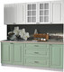 Миниатюра изображения товара Кухонный гарнитур Интерлиния Мила Деко 2.0 Б (мята/белый/опал светлый)