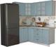 Миниатюра изображения товара Кухонный гарнитур Интерлиния Мила Деко 1.2x2.0 (океан/травертин серый)