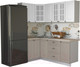 Миниатюра изображения товара Кухонный гарнитур Интерлиния Мила Деко 1.2x2.0 (белый/луна/травертин серый)