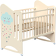 Миниатюра изображения товара Детская кроватка VDK Nicole колесо-качалка (слоновая кость)