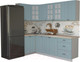Миниатюра изображения товара Кухонный гарнитур Интерлиния Мила Деко 1.2x2.4 (океан/травертин серый)
