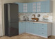 Миниатюра изображения товара Кухонный гарнитур Интерлиния Мила Деко 1.2x2.4 (океан/травертин серый)