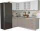 Миниатюра изображения товара Кухонный гарнитур Интерлиния Мила Деко 1.2x2.4 (белый/луна/травертин серый)