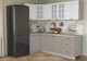 Миниатюра изображения товара Кухонный гарнитур Интерлиния Мила Деко 1.2x2.4 (белый/луна/травертин серый)