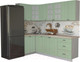 Миниатюра изображения товара Кухонный гарнитур Интерлиния Мила Деко 1.2x2.4 (мята/травертин серый)