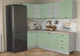 Миниатюра изображения товара Кухонный гарнитур Интерлиния Мила Деко 1.2x2.4 (мята/травертин серый)