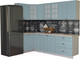 Миниатюра изображения товара Кухонный гарнитур Интерлиния Мила Деко 1.2x2.6 (океан/травертин серый)