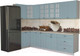 Миниатюра изображения товара Кухонный гарнитур Интерлиния Мила Деко 1.2x3.0 (океан/травертин серый)