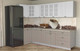 Миниатюра изображения товара Кухонный гарнитур Интерлиния Мила Деко 1.2x3.0 (белый/луна/травертин серый)