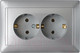 Миниатюра изображения товара Розетка Bylectrica Стиль РС16-313 (серебристый)