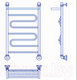 Миниатюра изображения товара Полотенцесушитель водяной Маргроид Вид 1 80x50 (с полкой)