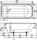 Миниатюра изображения товара Ванна чугунная Wotte Старт УР 150х70 / БП-э000001102 (без ножек и ручек)