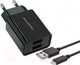 Миниатюра изображения товара Зарядное устройство сетевое Atomic U400 (черный, с кабелем microUSB)